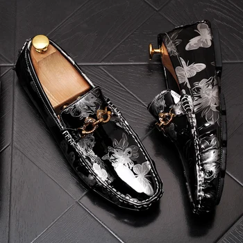 

2020 New Mocassins Loafers Men Slip On Flats Casual Leather Shoes Breathable Mocassin Homme Luxury Brand British Driving Shoes