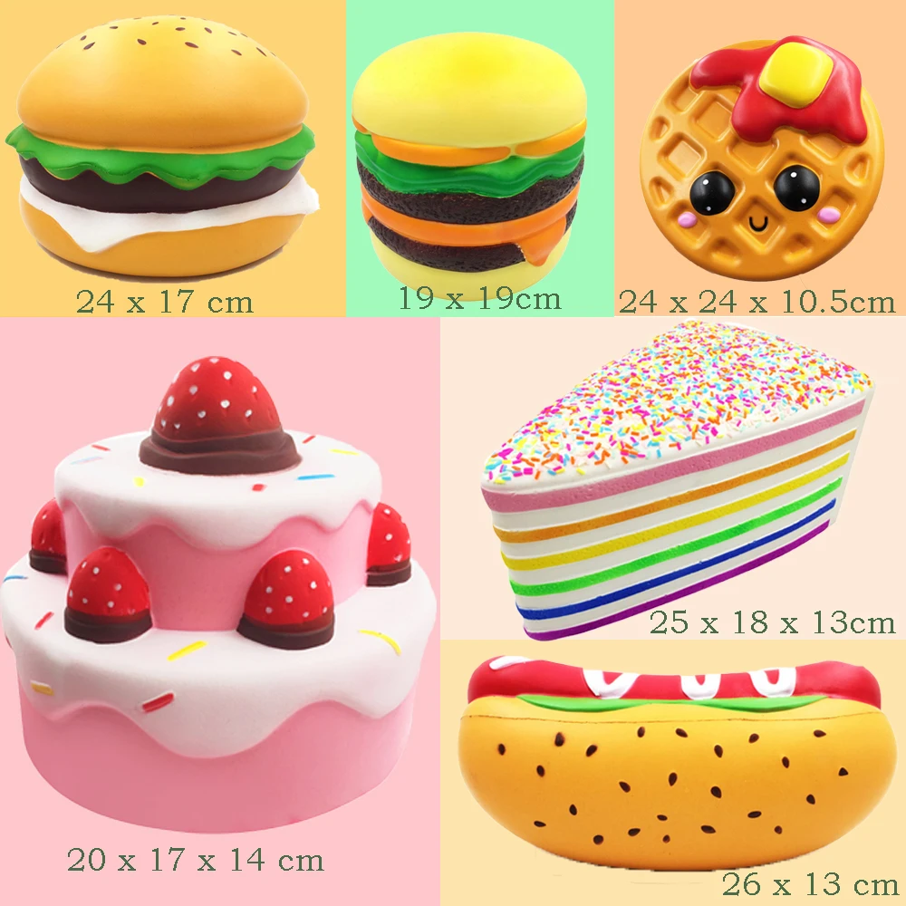 

Besegad Large Big Squishies Soft Squishi Cute Cake Food Toy Slow Rising Squeeze for Kid Gift Relieves Stress Anxiety Anti Stress
