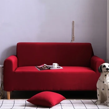 

Solid Color Sofa Set Stretch Sofa Set Stretch Sofa Cover 3 Seat Sofa Set with 2 Pillowcase All-Inclusive Sofa Cover