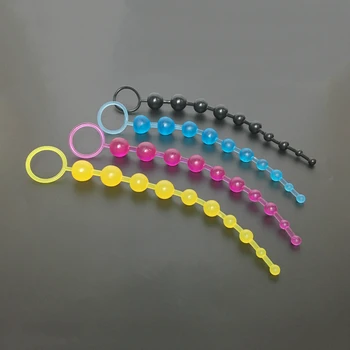 2021 New Soft Rubber Anal Plug Beads Long Orgasm Vagina Clit Pull Ring Ball Butt Toys Stimulator Sex Toys For Adults Women 2