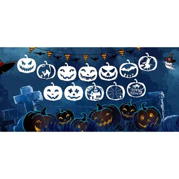 

12 Pieces Halloween pumpkin Stencil Set Plastic Drawing Templates