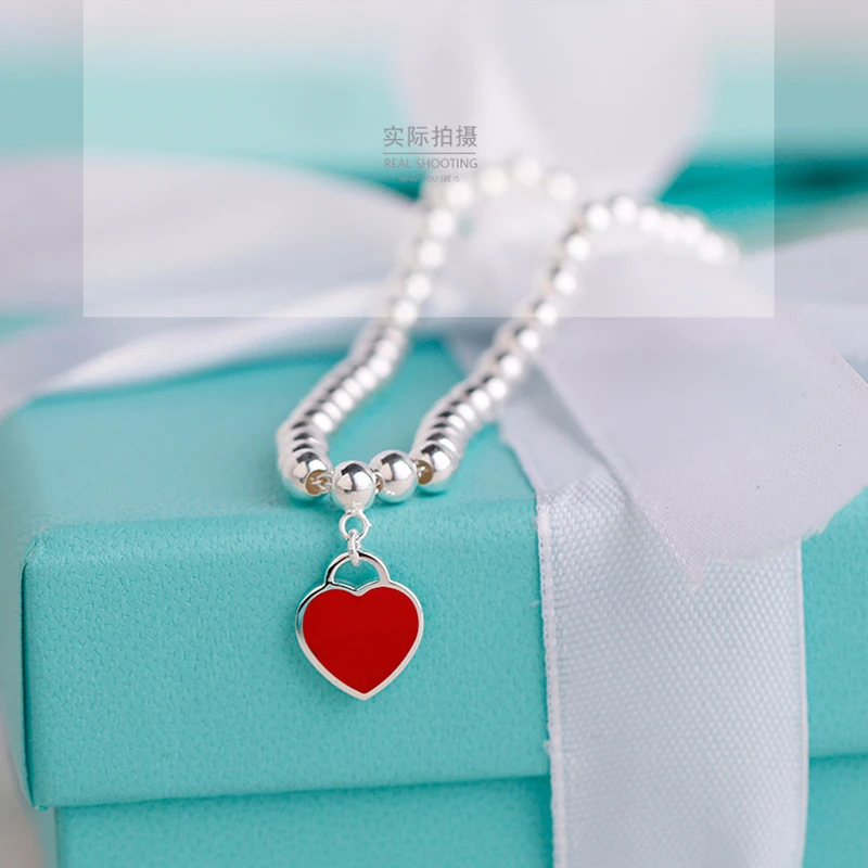 Günstige Hohe poliert 925 sterling silber perlen strang charme armband für frauen mädchen liebhaber Beste geschenk edlen schmuck heißer verkauf