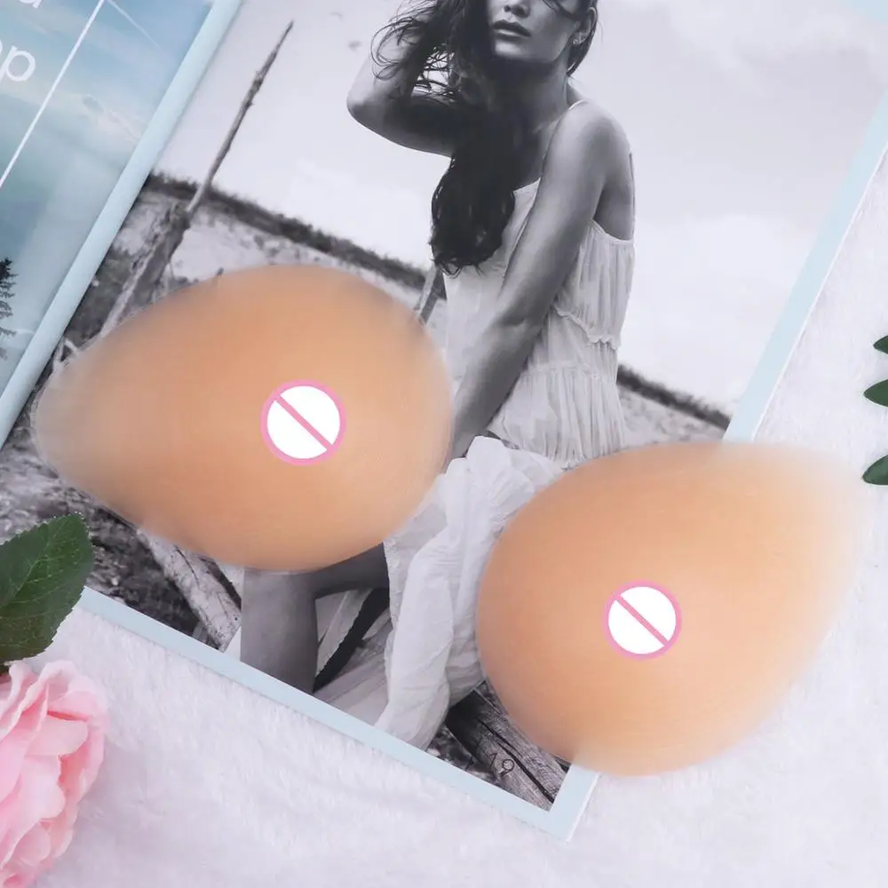 Fake Breast Boobs Nude Soft Silicone Waterdrop Shaped Fake Breast Mastectomy Prosthesis Pad Reusable Adult Toys