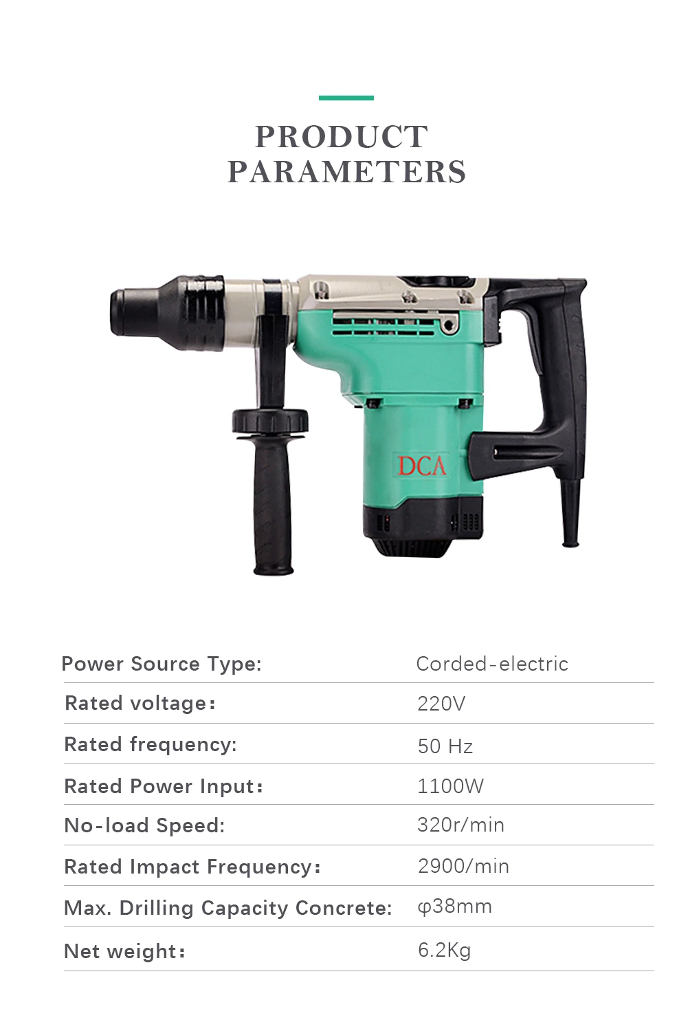 DCA Rotary Hammer Drill Demolition 