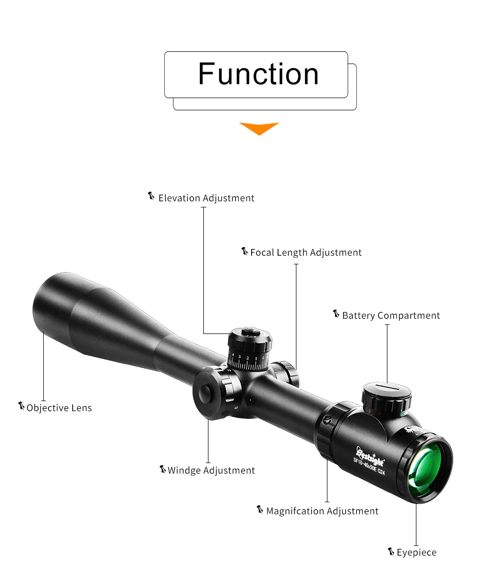 Bestsight 10-40X50 тактический Оптический Снайперский прицел длинный глаз рельеф винтовка прицел полуавтоматическое ружье, вид пистолетного Ария Compressa Охота