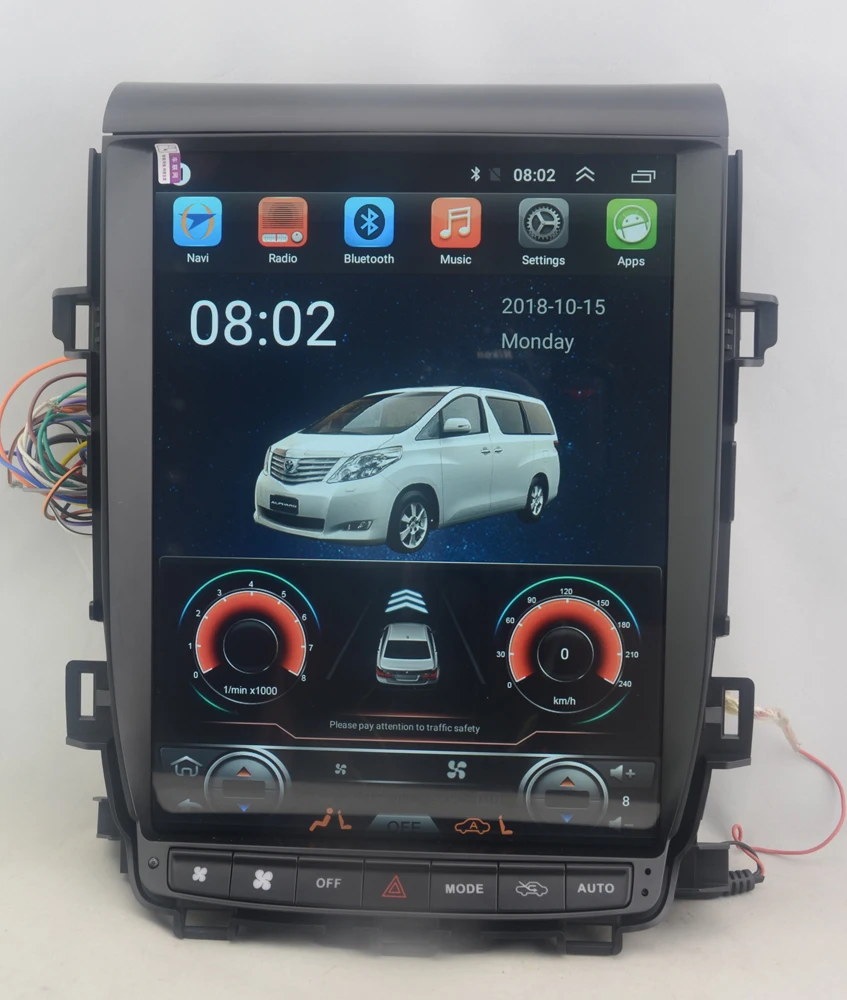 Автомобильный GPS-навигатор tesla style вертикальный экран 12 1 дюйма на базе android 9 с