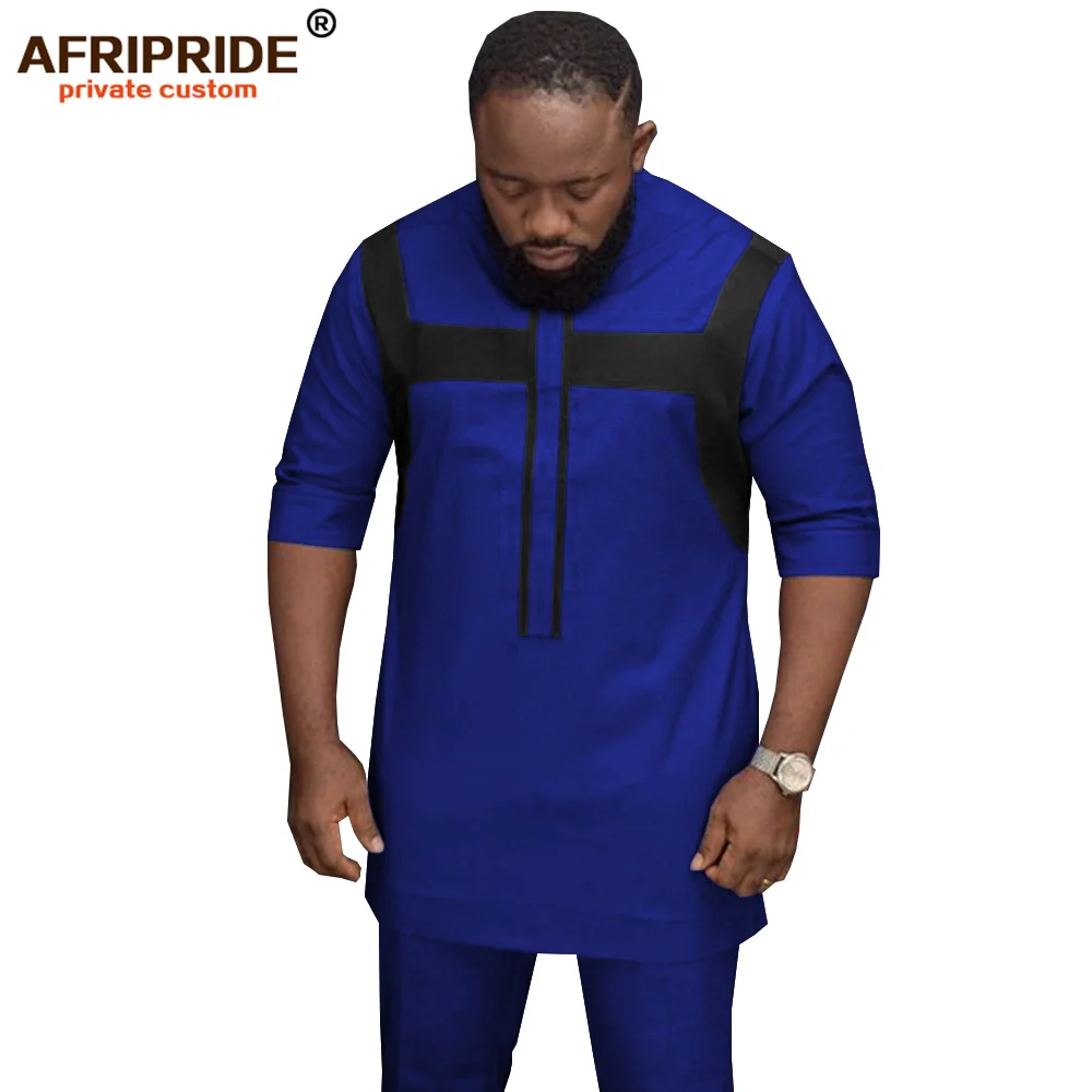 Африканская мужская одежда dashiki наряд женские рубашки с цветочным принтом+ брюки из Анкары комплект из 2 предметов повседневные спортивные костюмы Trial AFRIPRIDE A1916005 - Цвет: 1-12