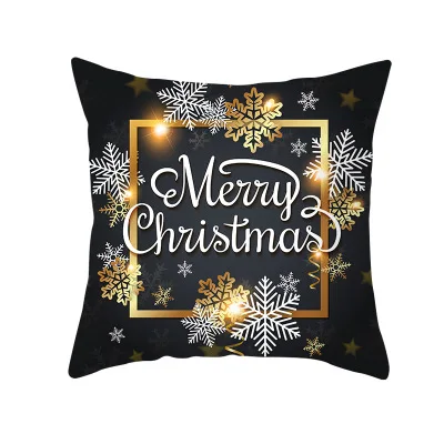 С Рождеством, снежный Лось и кедр, квадратный декоративный чехол для подушки, Рождественский домашний диван, набор подушек, lette, черный чехол для подушки - Цвет: 10