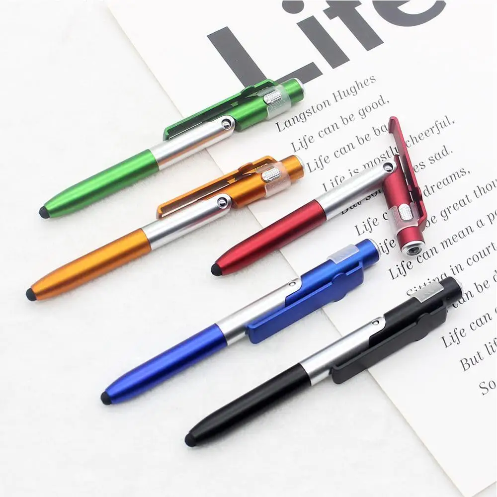 Pen B5E5 4-in-1 Simple Portable Flashlight Pen Foldable Ballpoint Stylus 