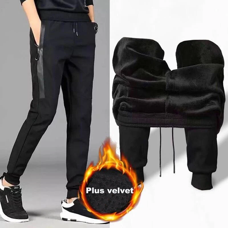 2020 new Men Pants winter casual full length Plus velvet Men Elastic Straight Trousers Size M-5XL 2020 new Men Pants winter casual full length Plus velvet Men Elastic Straight Trousers Size M-5XL