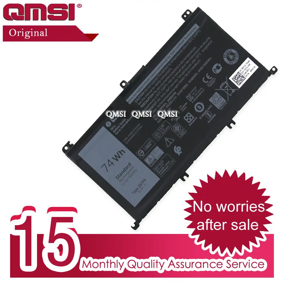 QMSI 11 1 V/11 4 V 74Wh оригинальный 357F9 аккумулятор подходит для Dell Inspiron 7559 15 7000 INS15PD-1548B