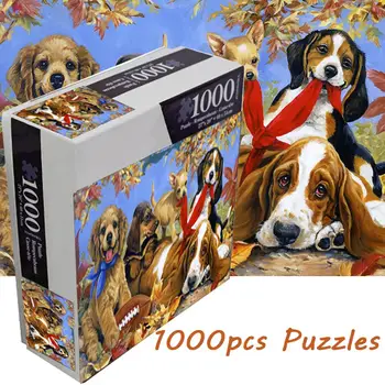 

DIV jigsaw puzzle 1000 pieces / box adult children decompression puzzle paper puzzle cute cute pet jigsaw puzzle gift set