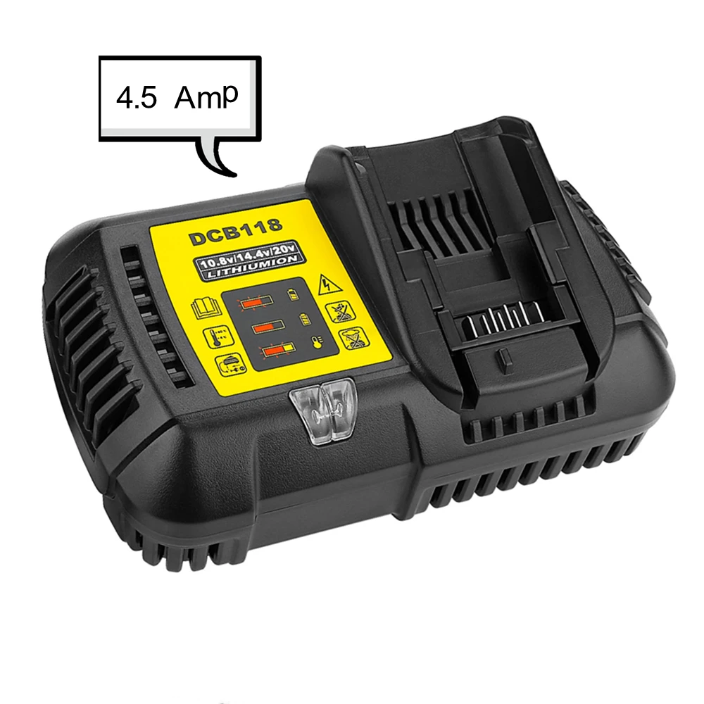 Новинка быстрое зарядное устройство DCB118 4 5 а для Dewalt 10 8 в 12 В 14 18 20 DCB200 DCB205 DCB208