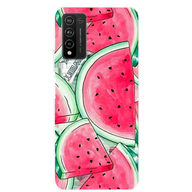 Floral Design Transparent Soft TPU Phone Case - Cute Silicone Cover for Huawei Honor 10X Lite