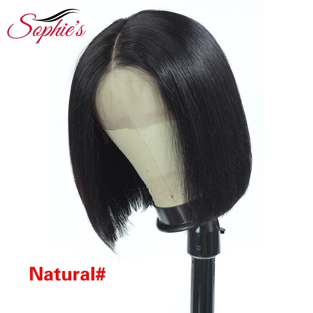 Human Hair Lace Front Wig For Black Women Brazilian Short Bob 4*4 Closure Pre-Plucked Remy Hair