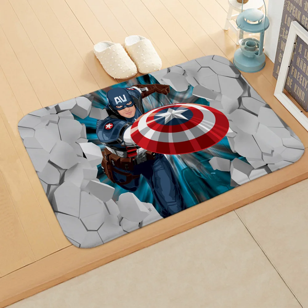 Противоскользящие ковры с изображением героя Капитан Америка персонаж мультфильма супер герой подходит для печати коврики для ванной комнаты кухонные коврики 40 см x 60 см