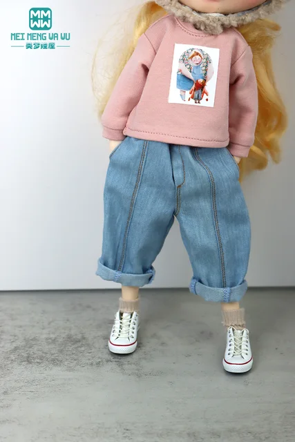 Clothes for doll fits Blyth Azone OB22 OB24 doll Fashion sweater jeans 2