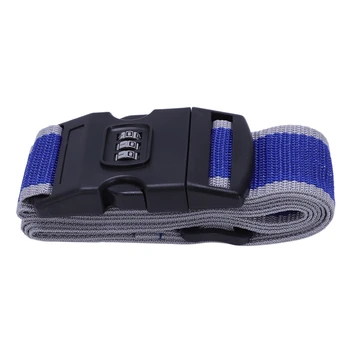 

Safety belt Belt Lock Combination Travel Luggage Suitcase band color:Blue + Grey