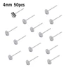 silver 4mm 50pcs