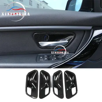 

For BMW 3 4 Series 3GT F30 F34 F36 13-18 4x Carbon Fiber Color Inner Door Handle Bowl Cover Trim