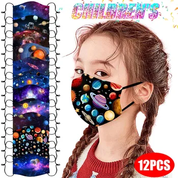 

12PCS Breathable Masks For Kids Masken Kinder Protection With Nose Wire With Cute Design Fabric Face Mask Mascherina Cotone