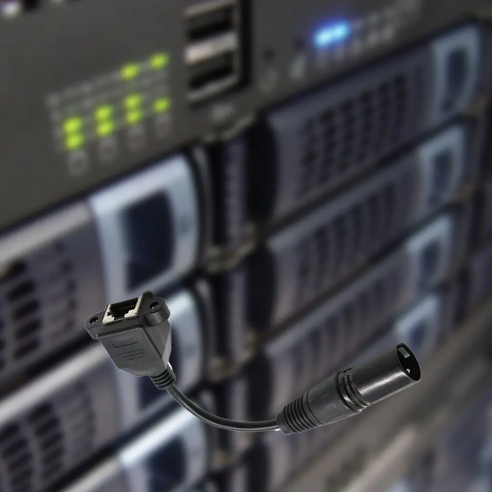 0 см XLR 3 контактный разъем для RJ45 Женский сетевой адаптер кабель черный