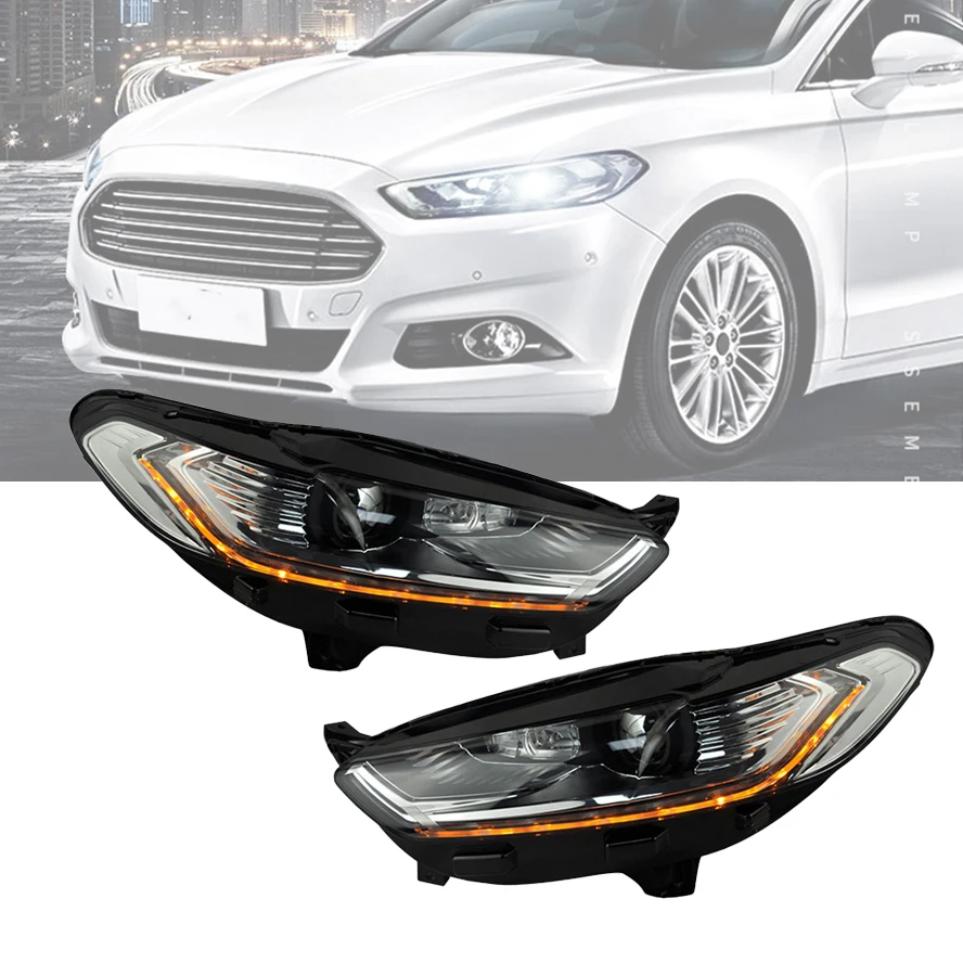 Car Styling LED Head Lamp Headlight Assembly Dynamic Turn Signals Bi Xenon Beam Accessories for Ford Fusion Mondeo 2013-2016 | Автомобили