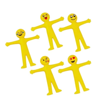 

5 x Stretchy Smile Men Party Bags Fillers Party Favour Gifts (Yellow)