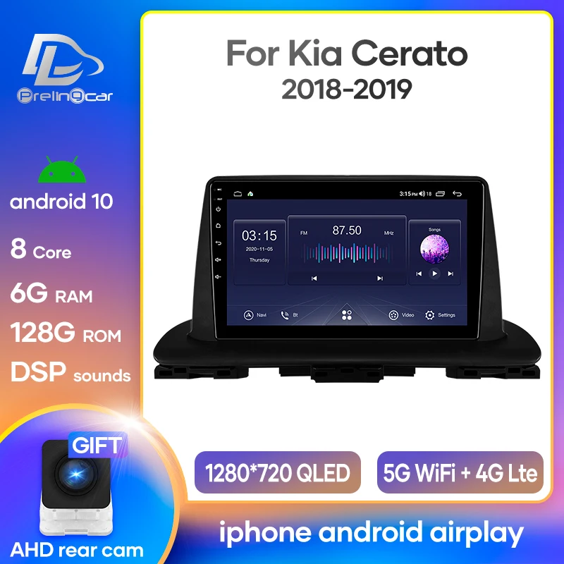 Автомагнитола Prelingcar 2 Din Android 10 без DVD мультимедийный видеоплеер GPS-навигация для KIA