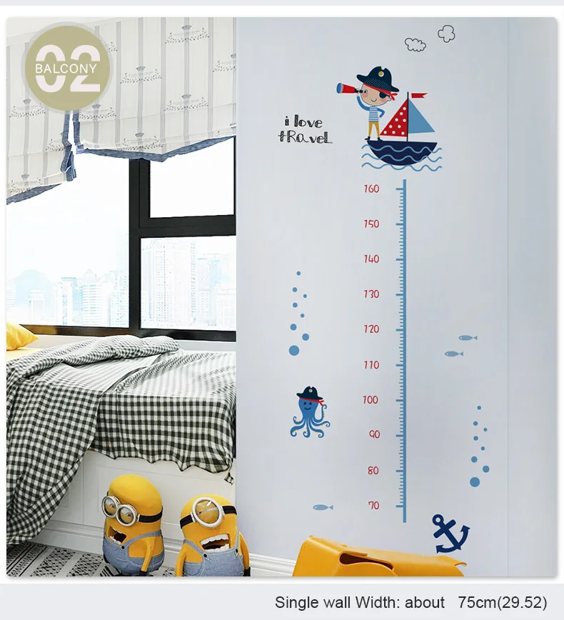 DICOR мультяшная Наклейка на стену с измерением роста для детской комнаты, диаграмма роста, декор детской комнаты, наклейка на стену s, наклейка на стену