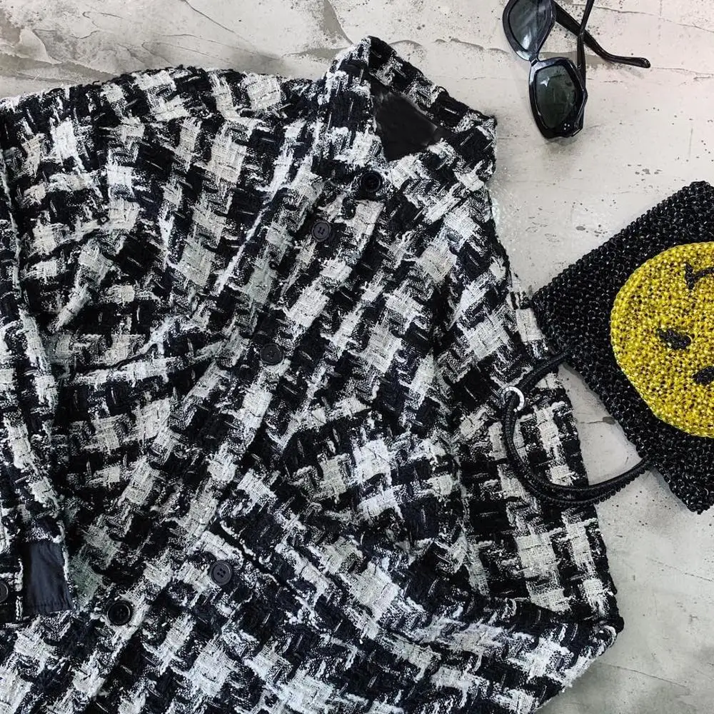 2019FW Осенняя модная женская волнистая куртка, женское повседневное Свободное пальто в клетку, верхняя одежда rmsx 11,21