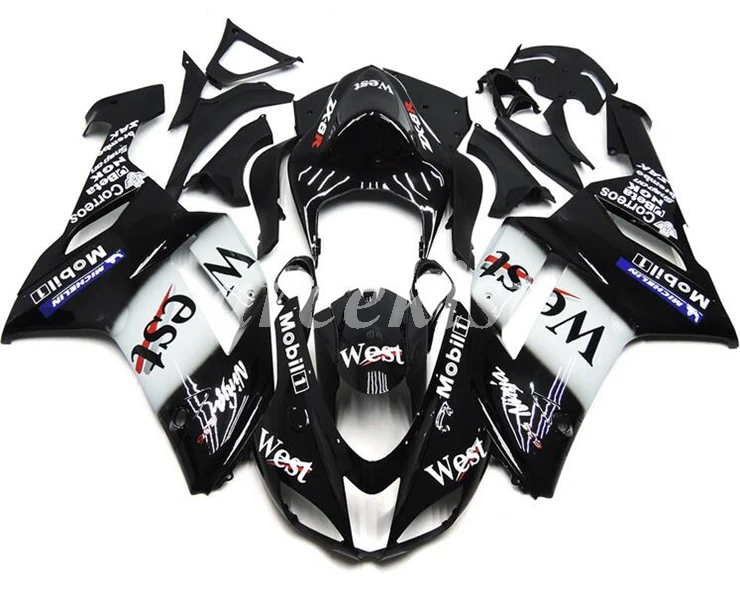 ABS мотоцикл Обтекатели наборы Подходит для Kawasaki Ninja ZX-6R ZX6R 2007 2008 07 08 636 на заказ серебряный черный