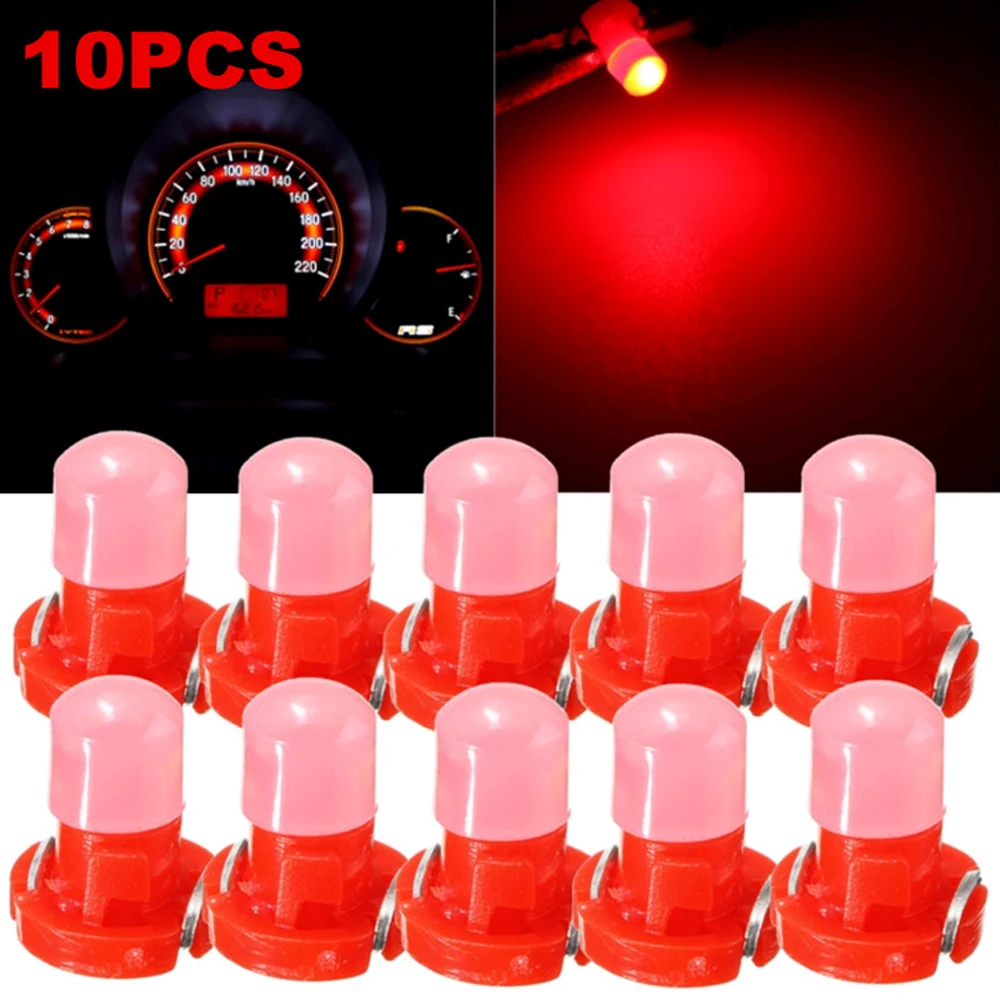 

10Pcs Red/White T3 Neo Wedge LED Bulb Cluster Instrument Dash Climate Base Lamp Light Replacement Useful Car Accessories