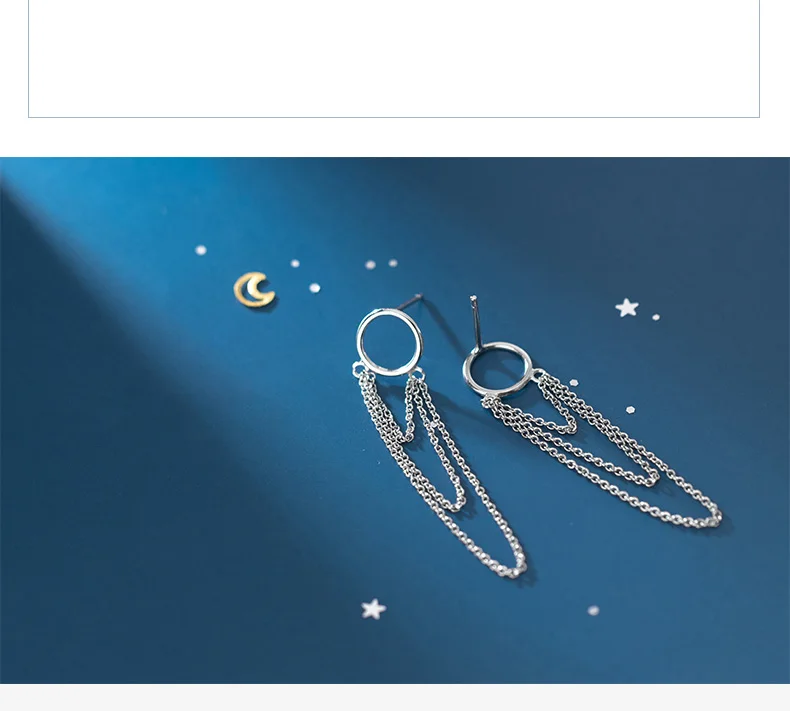 Trustdavis подлинные модные 925 пробы серебряные милые круглые Многослойные серьги-гвоздики на цепочке для женщин, хорошее ювелирное изделие, подарок DS2433