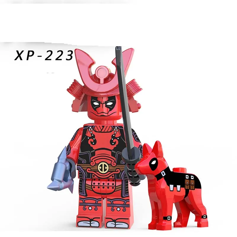 

Single Sale Deadpool with Dog Avengers Super Heroes DC Gwenpool Domino MiniFigured Blocks Bricks Collection Children Gift XP223