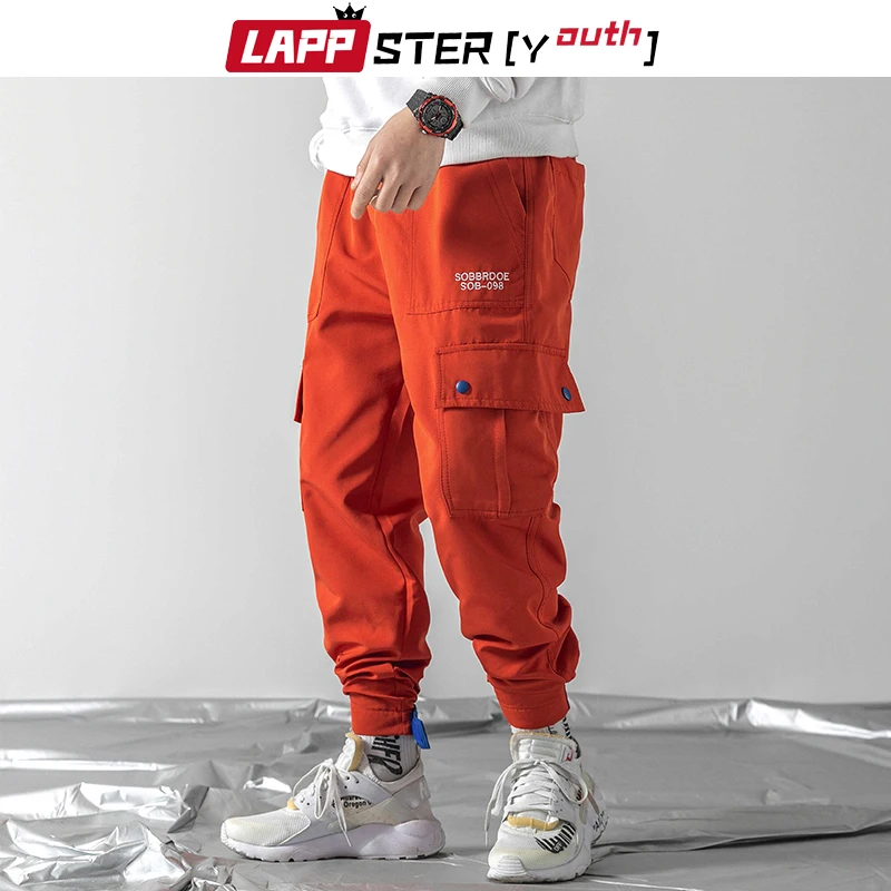 LAPPSTER-Молодежные мужские уличные штаны для бега мужской комбинезон хип-хоп грузовые штаны, мешковатые корейские модные черные спортивные штаны 3XL