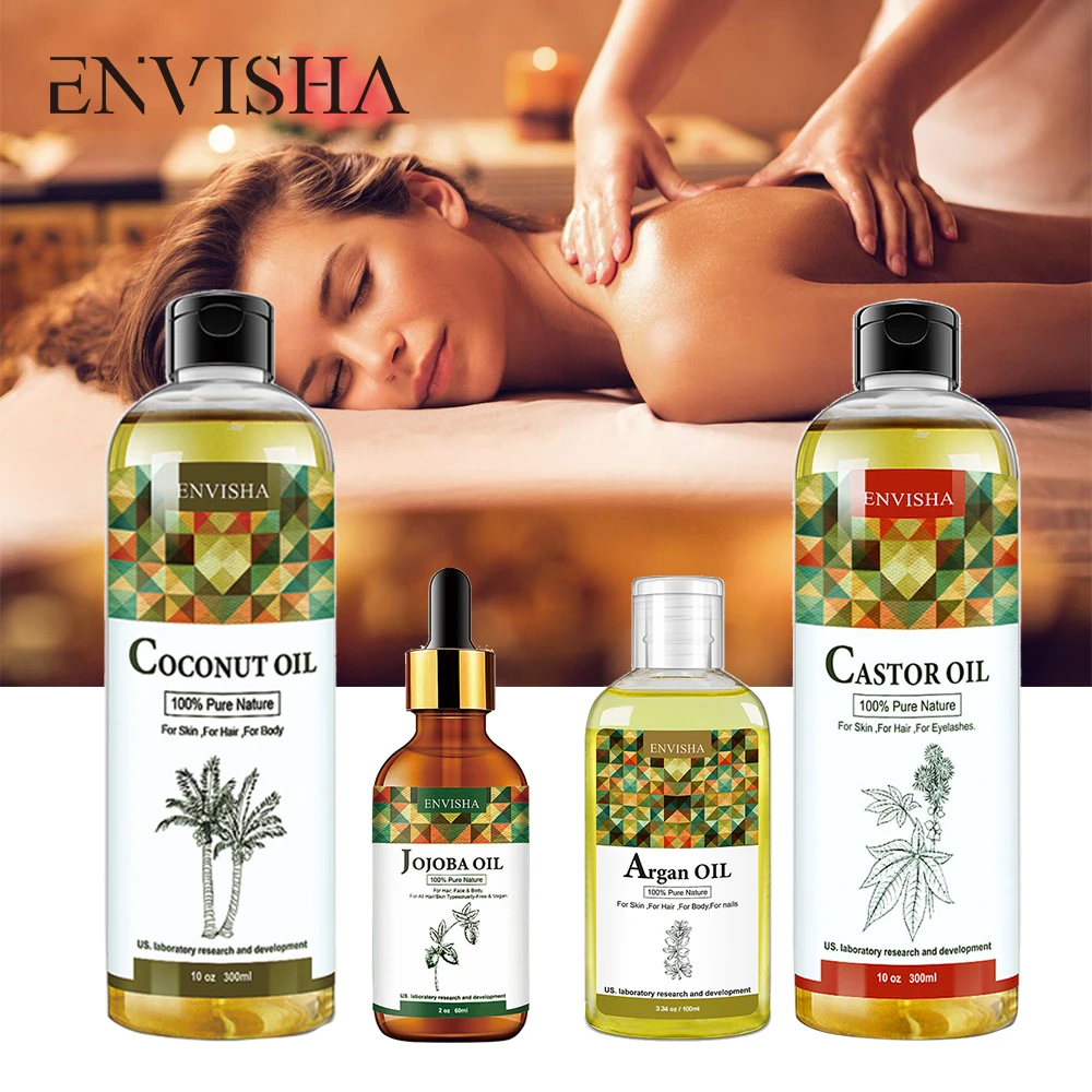 Envisha Body Care Serum Skin Oil Moisturizing Whitening Shrink Pores  Anti-aging Coconut Argan Jojoba Castor Rose Oil Hair Growth - Essential Oil  - AliExpress