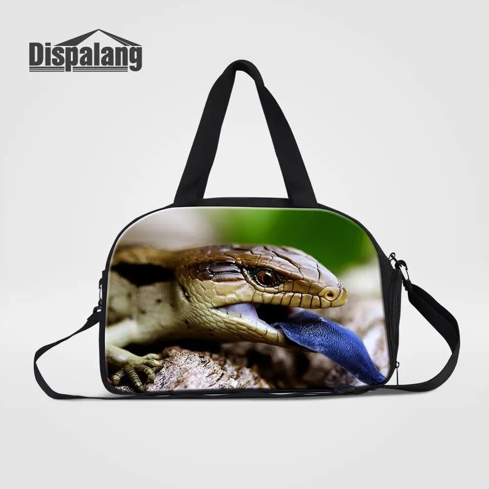 Travel Bag05 Пользовательские животных ящерица дорожные сумки для мужчин открытый плечо Duffle с обувь карман мальчиков студентов через плечо выходные - Цвет: Travel Bag05