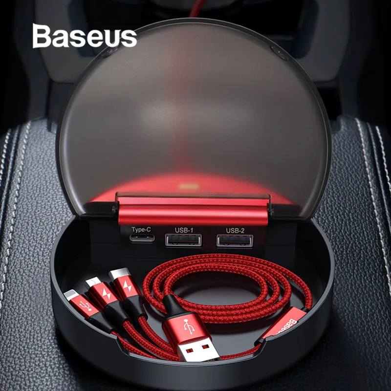 

Baseus 3 in 1 USB Cable for iPhone 11 XR XS Max USB Type C Cable for Samsung Xiaomi Micro USB Cable with Cable Organizer Case