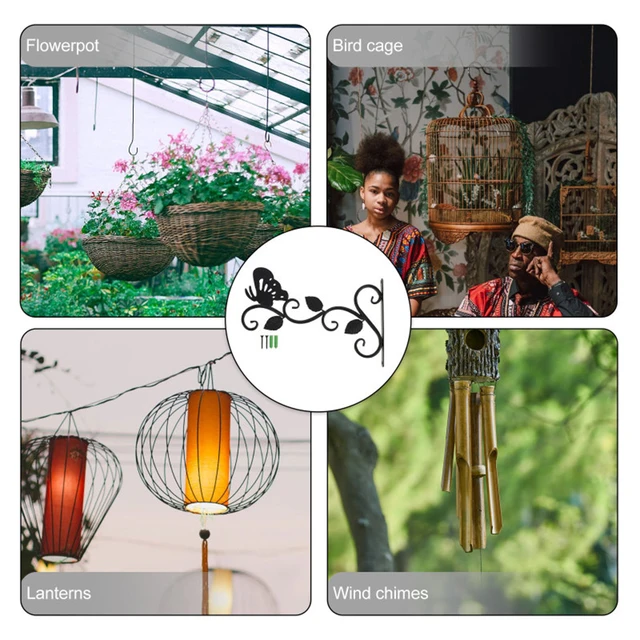 Gyakorlati Fém Függő Virágkosár Szimuláció Pillangó Madár Virág Edény Tartó Vasaló Erkély Otthoni Dekoráció - Image 4