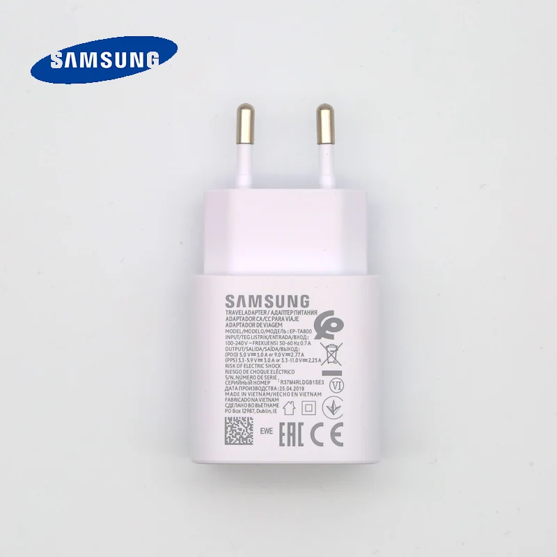 Charger samsung note 10 супер быстрое зарядное устройство ЕС 25 Вт адаптер питания для galaxy note 7 8 9 10 plus s8 s9 s10 - Тип штекера: Charger