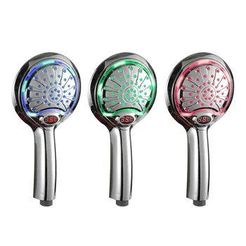 

ML-SH4 LED Digital Trichrome Temperature Display Shower Head Temperature Control Waterfall Shower Booster Handheld Shower Head