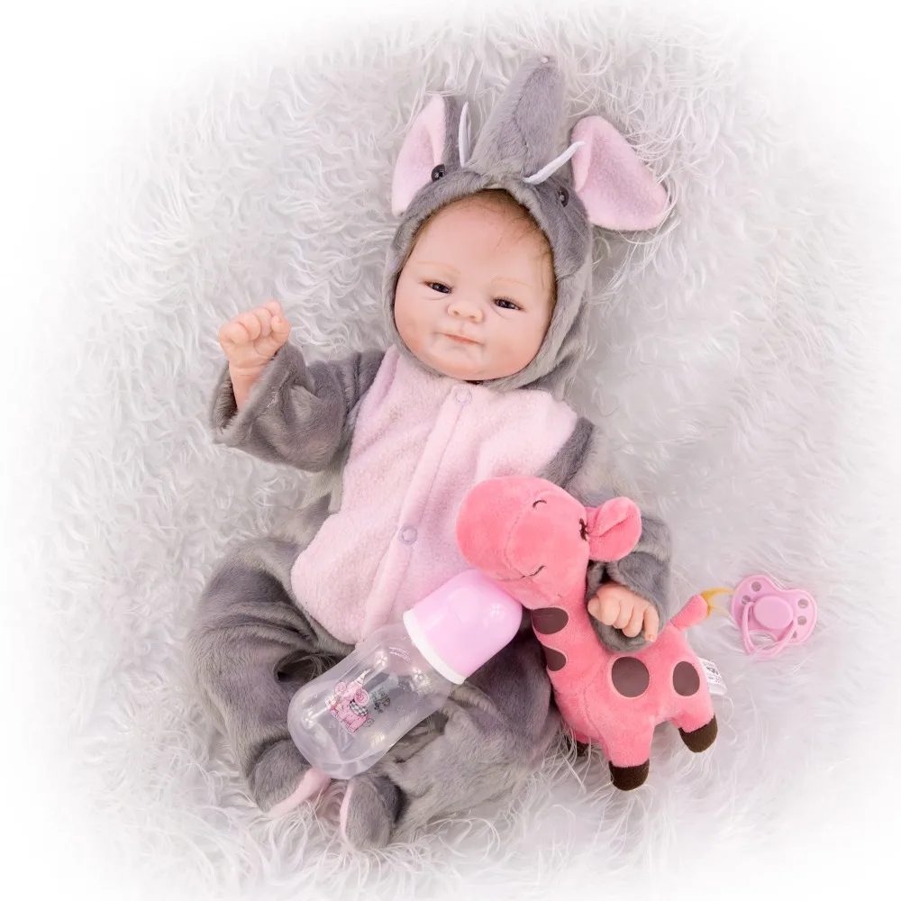 43 см Reborn Baby Doll силиконовая Bebe Bonecas Реалистичная смайлик девочка Реалистичная эмалированная Игрушка Дети специальный Рождественский подарок