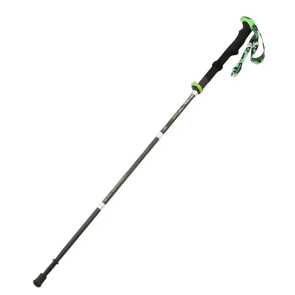 Matte green HiMISS телескопическая наружная палка для альпинизма наружный замок углеродное волокно складная трость из волокна - Цвет: Matte green