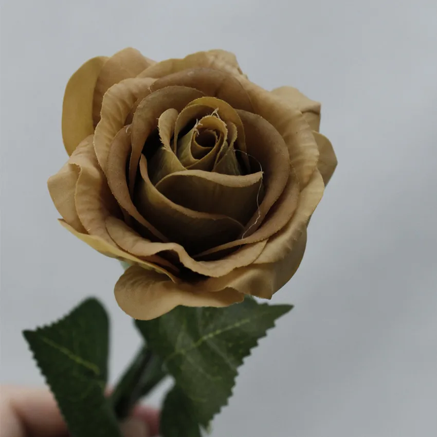 Искусственные розы, искусственные цветы из шелка, розы, искусственные цветы для свадебного украшения, стола, свадьбы, большие розы - Color: Dark-green