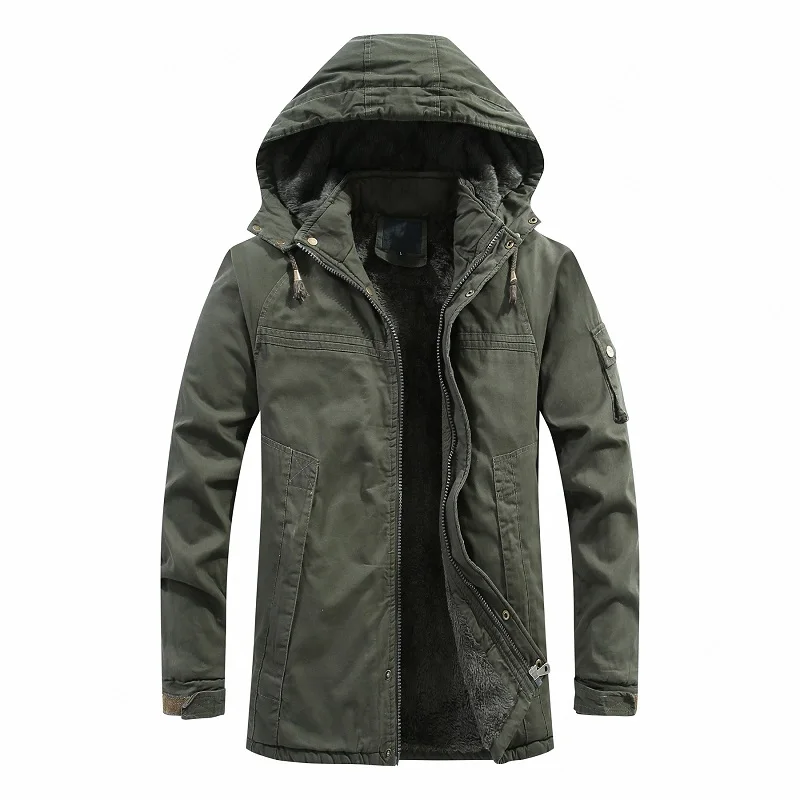 Men Jacket 2020 Winter Men's Fashion Hooded Warm Jackets Coat Mens Casual Vintage Cotton-Padded Jacket Parkas Outerwear Male 4XL