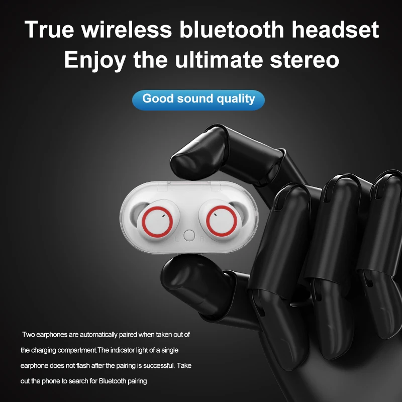 2021 TWS Wireless Bluetooth 5.0 Earphone Touch Control 9D Stereo Headset with Mic Sport Earphones Waterproof Earbuds LED Display