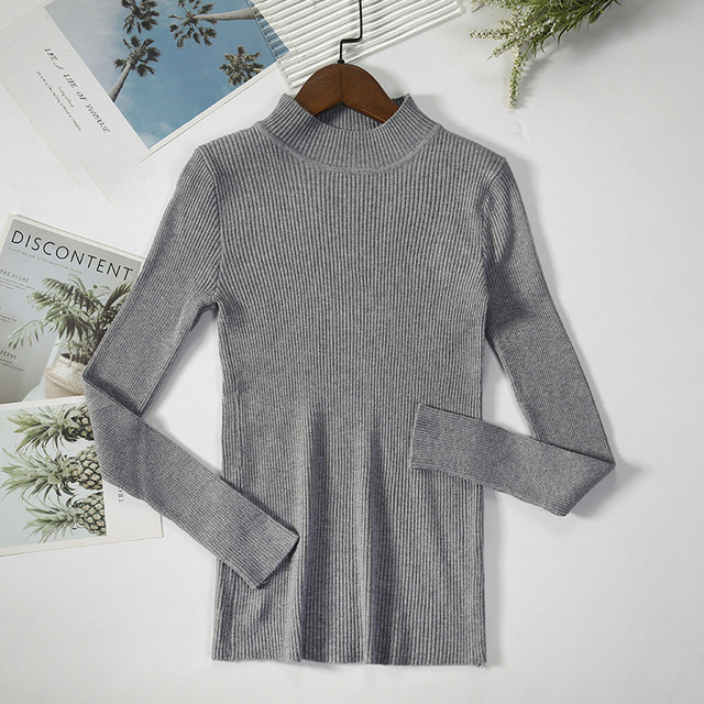 Autumn Winter Basic Turtleneck Sweaters Women Knitting Bottoming Sweaters Warm Pullovers Slim Long Sleeve Tops Female