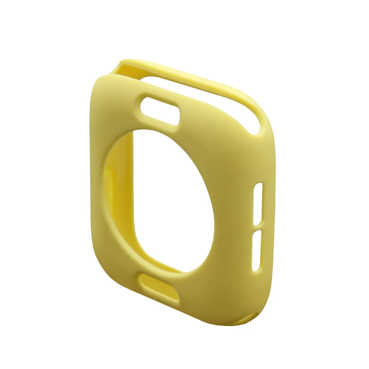 Yellow Цветной Мягкий силиконовый чехол для Apple Watch Series 4/5 40 мм 44 мм рамка полный защитный бампер чехол для iWatch 4 5 Чехол - Цвет: Yellow