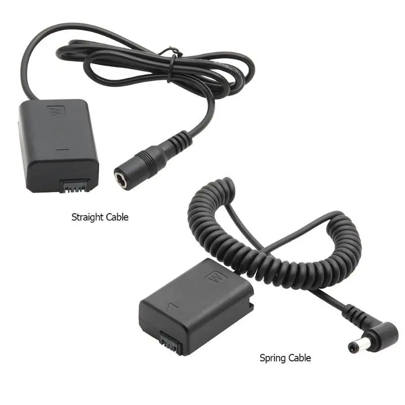 NP-FW50 Dummy Battery Power Supply Coupler Battery Adapter for Sony DSLR Camera for Use NP-FW50 Power Supplementary Light